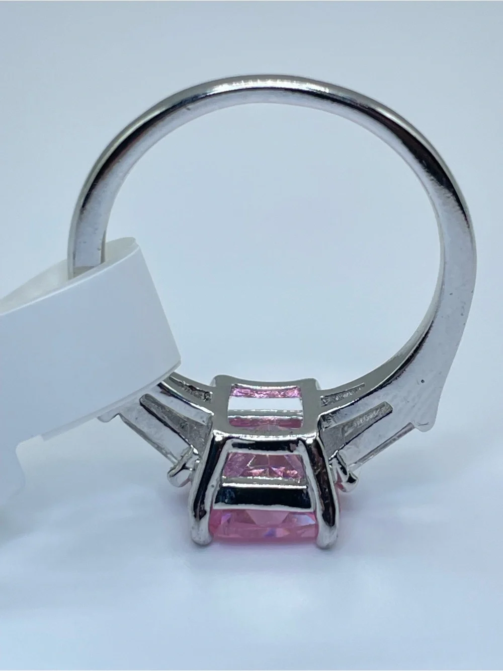 Swarovski Crystals Elements Pink Crystal Solitaire Glam Cocktail Ring Sz 8